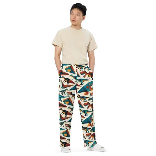 Dino Deco on a Wide-Leg Pants
