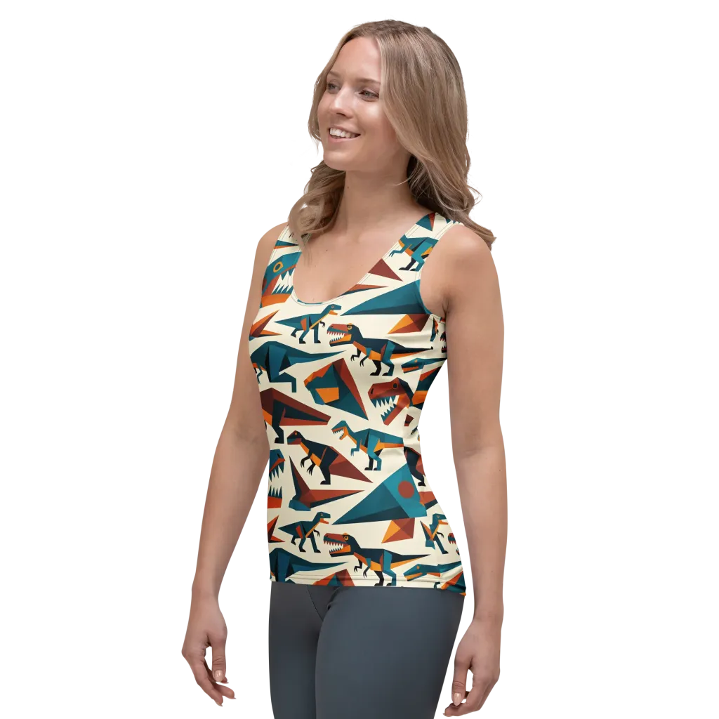 Dino Deco on Women's Tank Top — Left Front