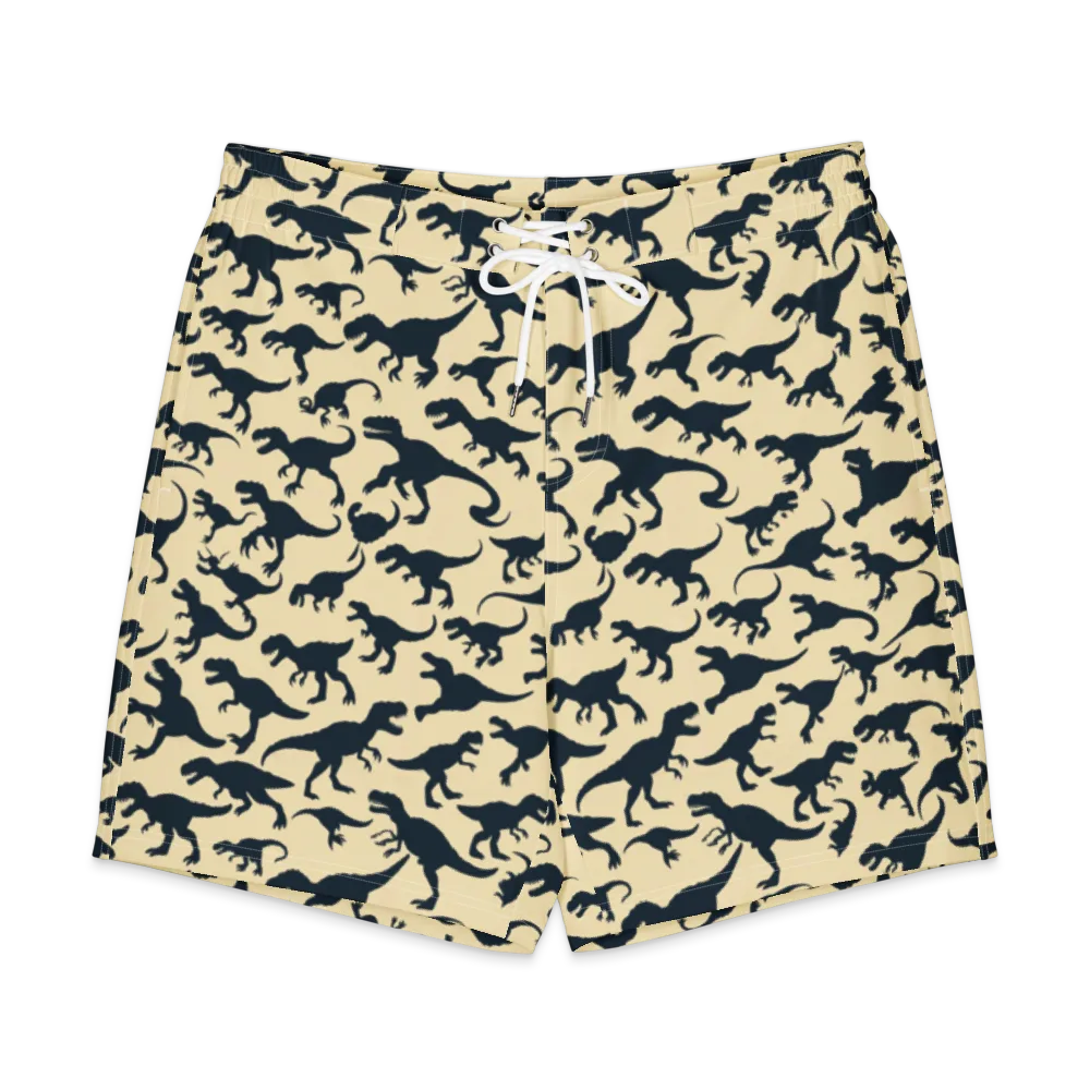 Midnight Dinosaurs on Men's Board Shorts — Front