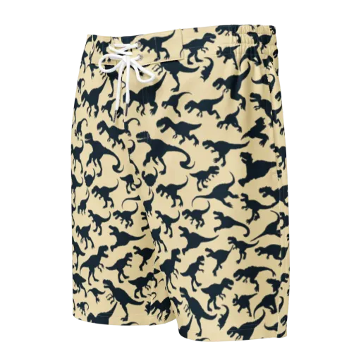 Midnight Dinosaurs on a Men's Board Shorts
