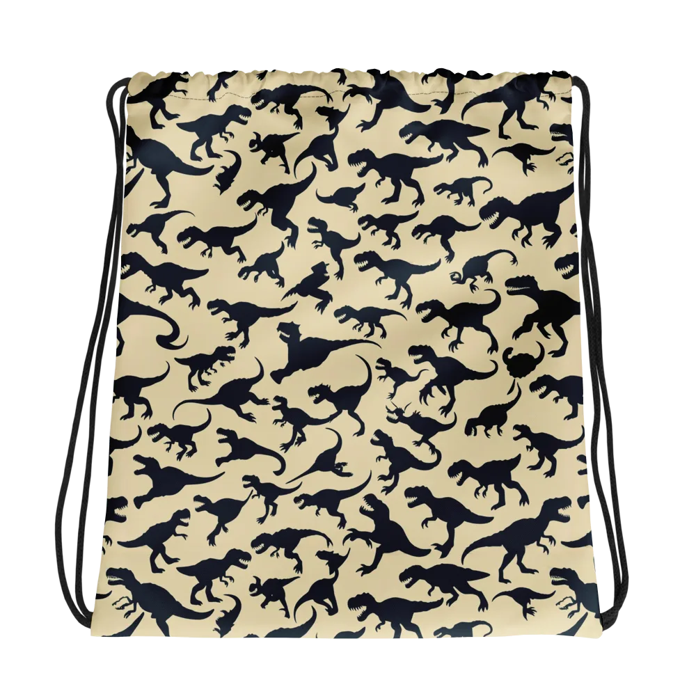 Midnight Dinosaurs on Drawstring Bag — Photo