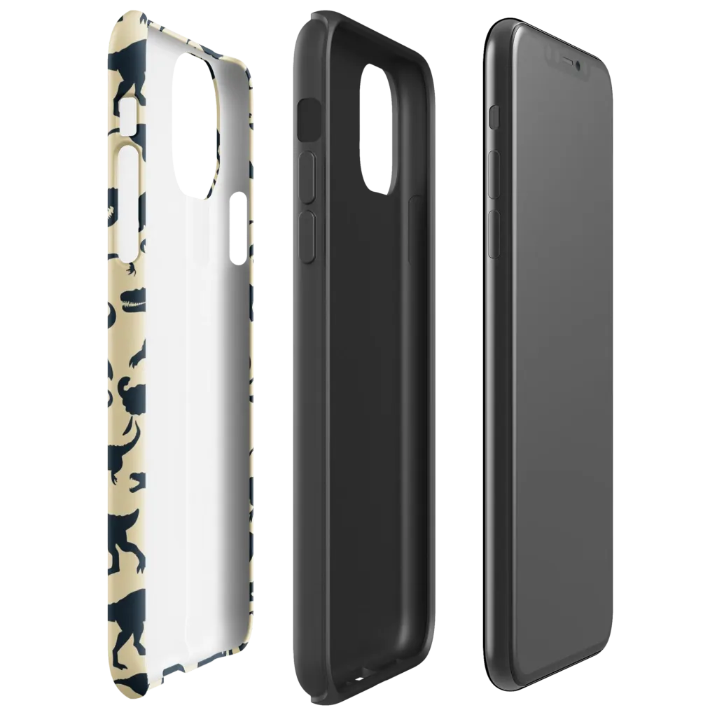 Midnight Dinosaurs on Tough Case for iPhone® — Right