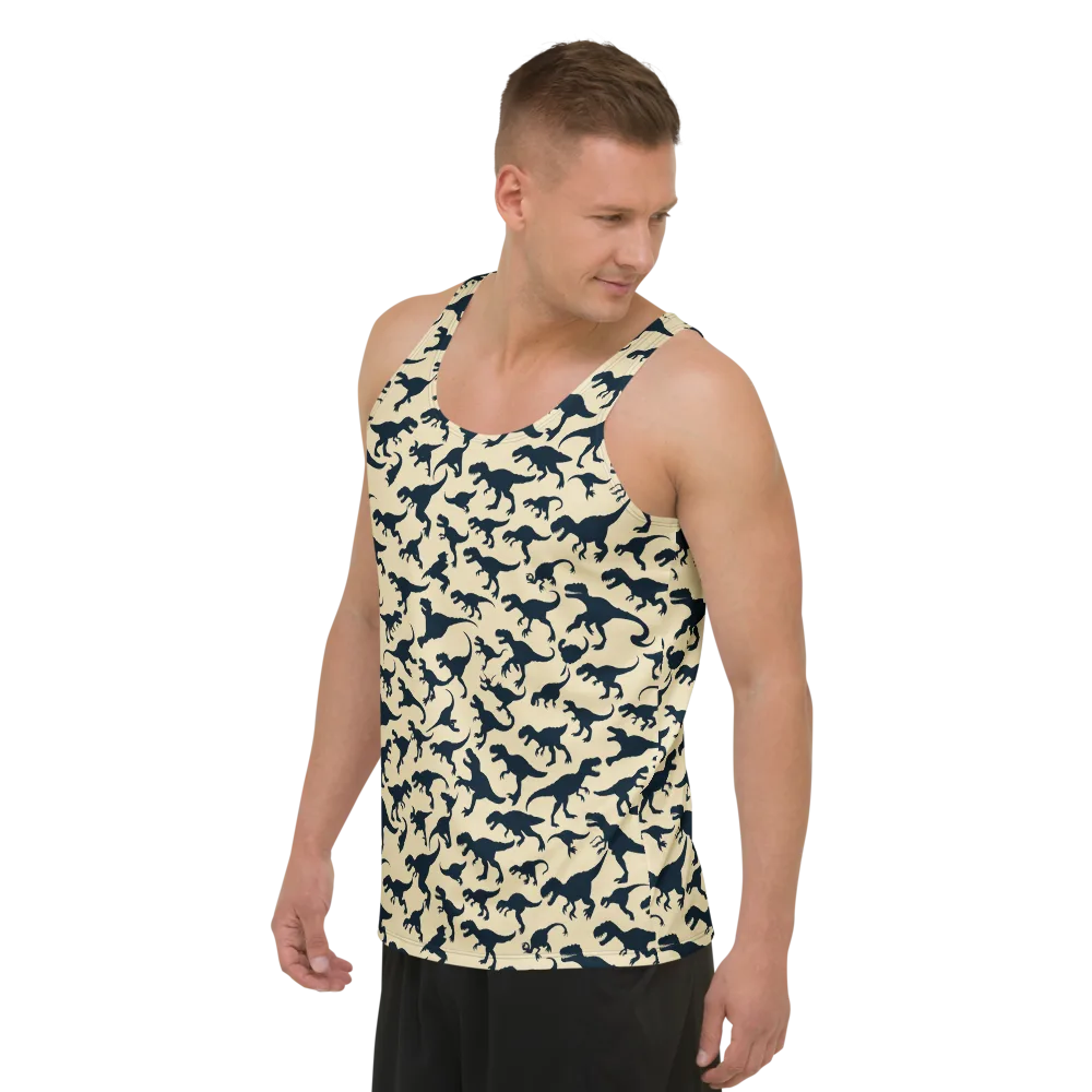 Midnight Dinosaurs on Men's Tank Top — Left Front