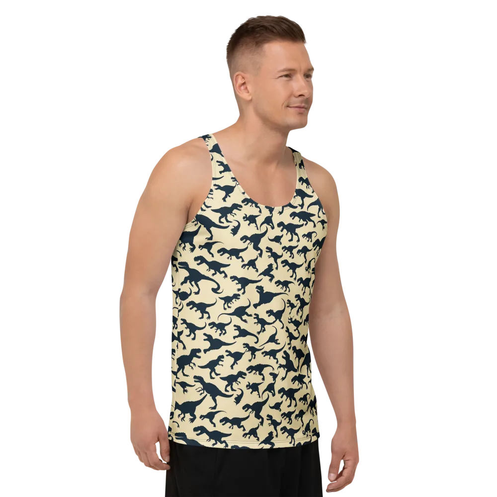 Midnight Dinosaurs on Men's Tank Top — Right Front