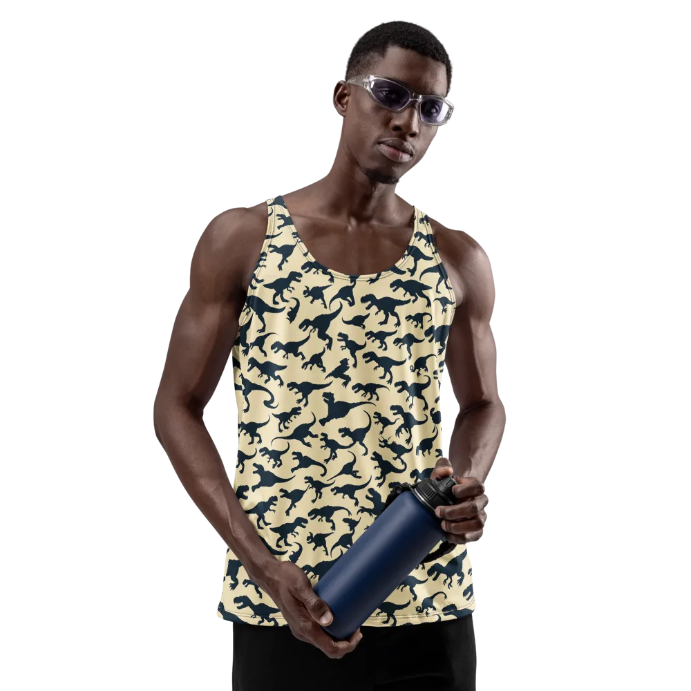 Midnight Dinosaurs on Men's Tank Top — Front