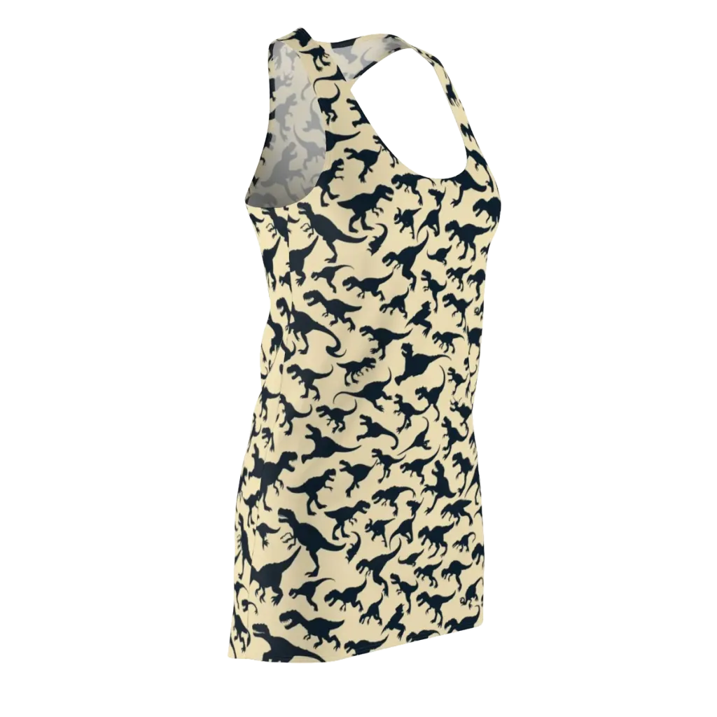 Midnight Dinosaurs on Racerback Dress — Front Side