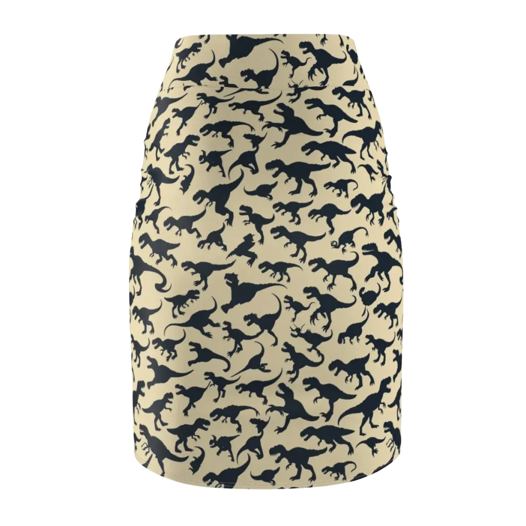 Midnight Dinosaurs on Pencil Skirt — Back