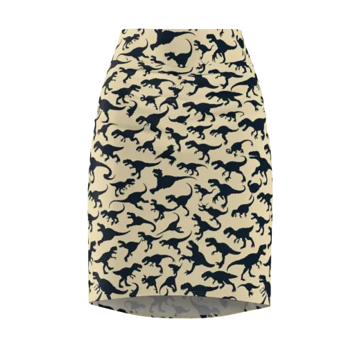 Midnight Dinosaurs on a Pencil Skirt