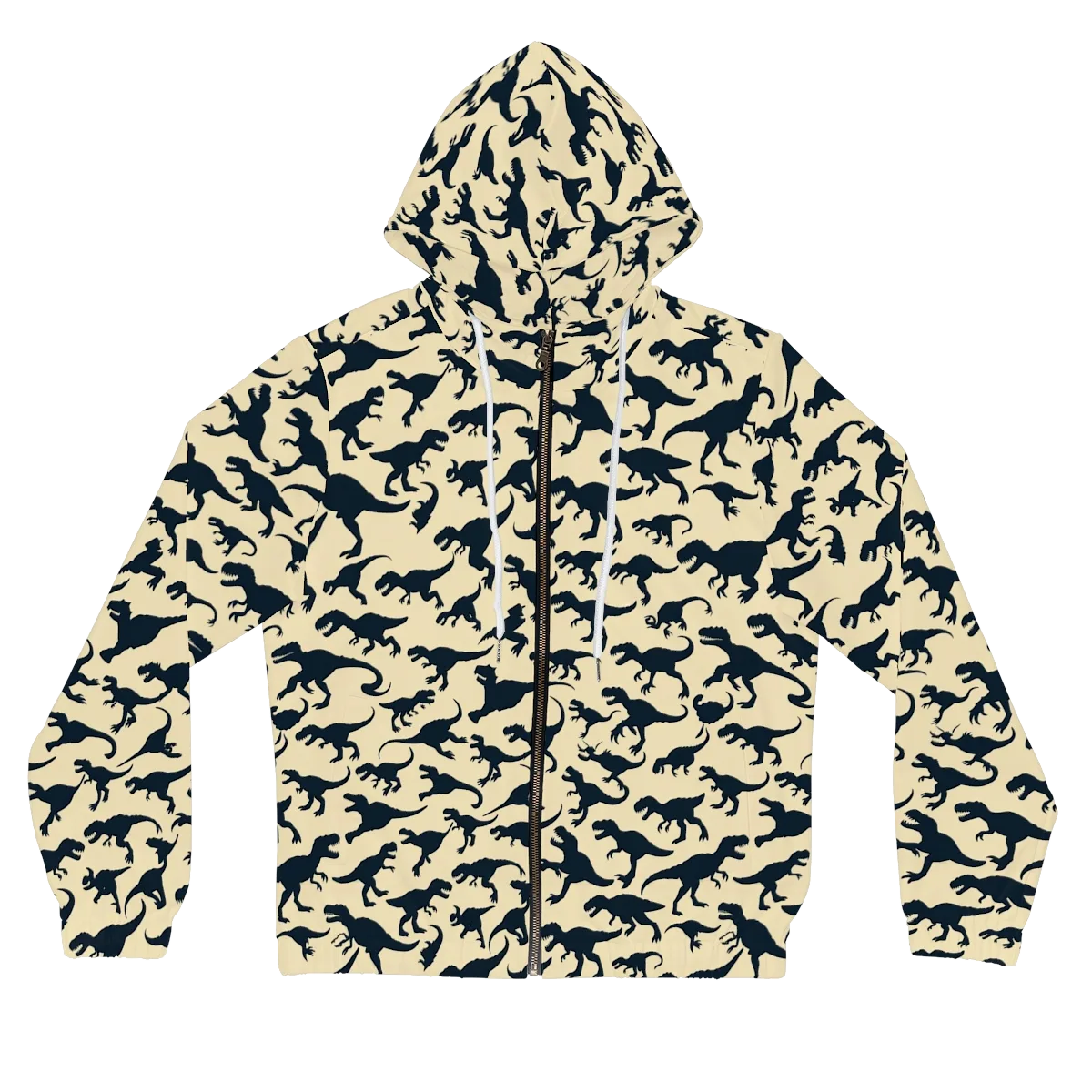 Midnight Dinosaurs on Women's Full-Zip Hoodie — Front