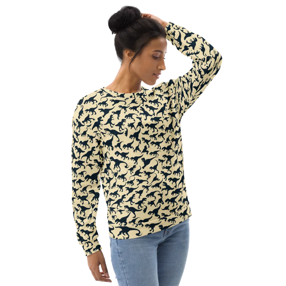 Midnight Dinosaurs on Sweatshirt — Right Front