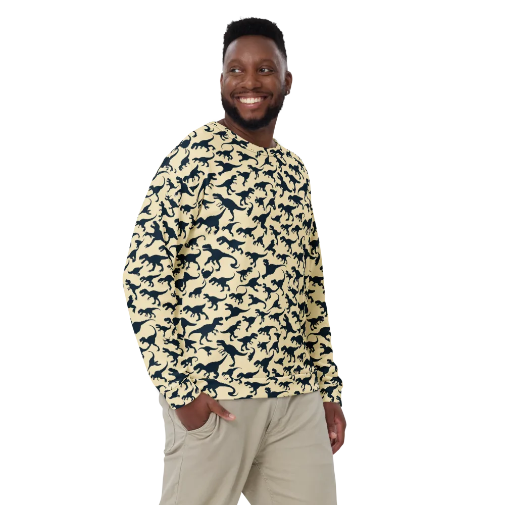Midnight Dinosaurs on Sweatshirt — Front