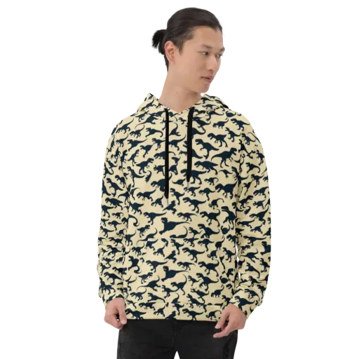 Midnight Dinosaurs on a Hoodie