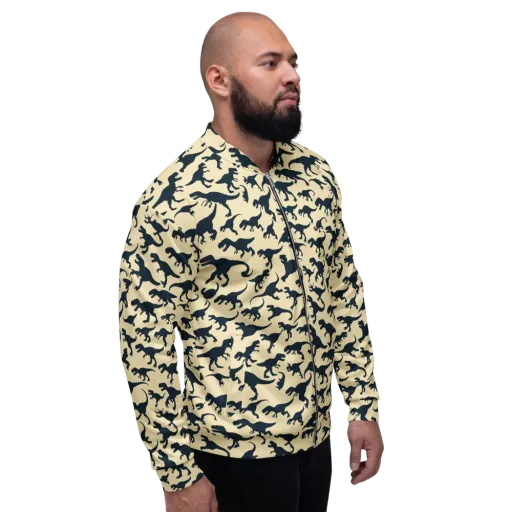 Midnight Dinosaurs on a Bomber Jacket