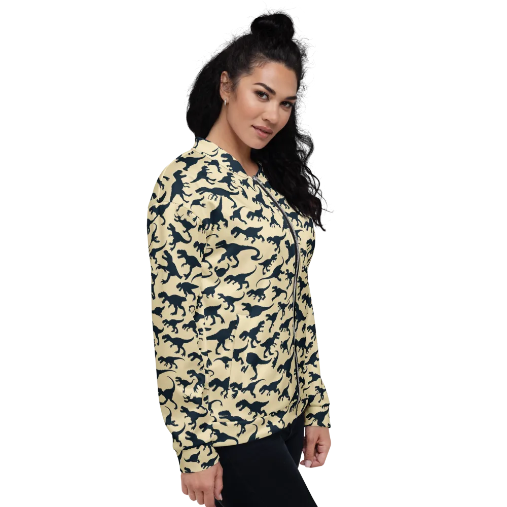 Midnight Dinosaurs on Bomber Jacket — Right