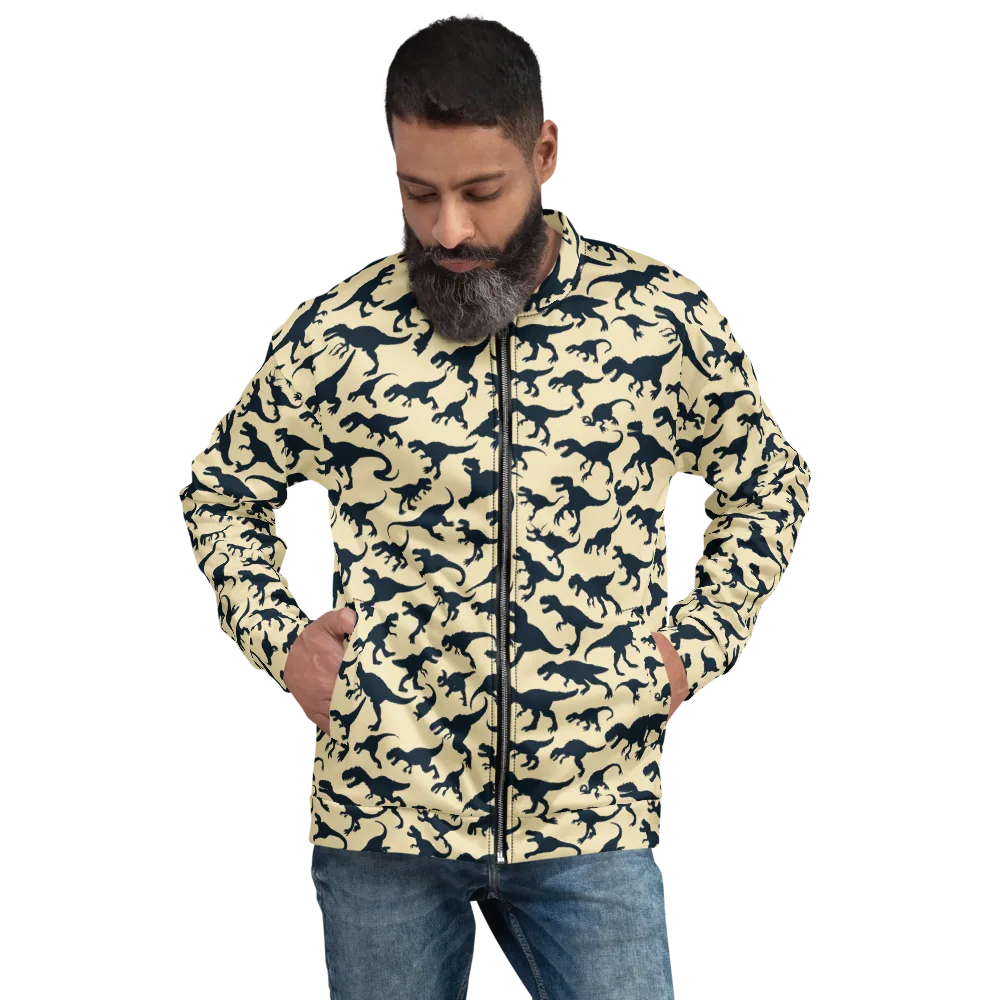 Midnight Dinosaurs on Bomber Jacket — Front