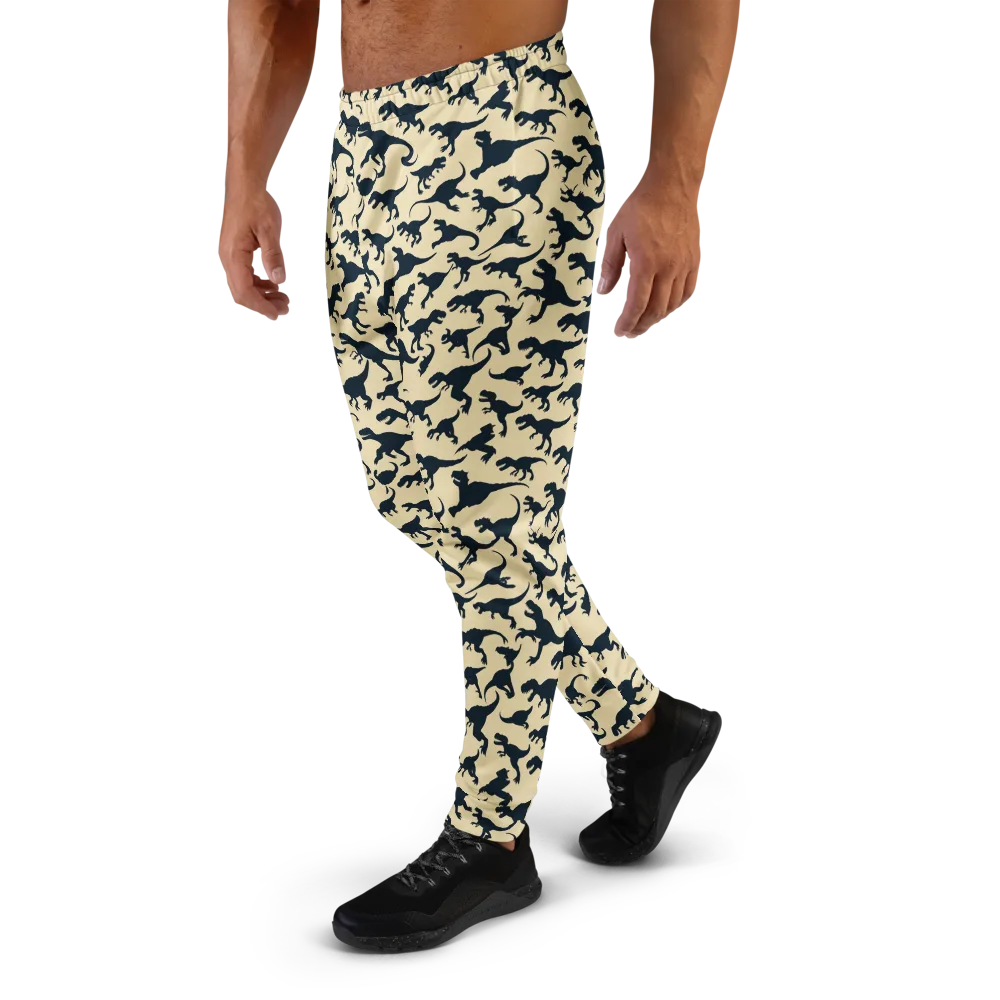 Midnight Dinosaurs on Men's Joggers — Left