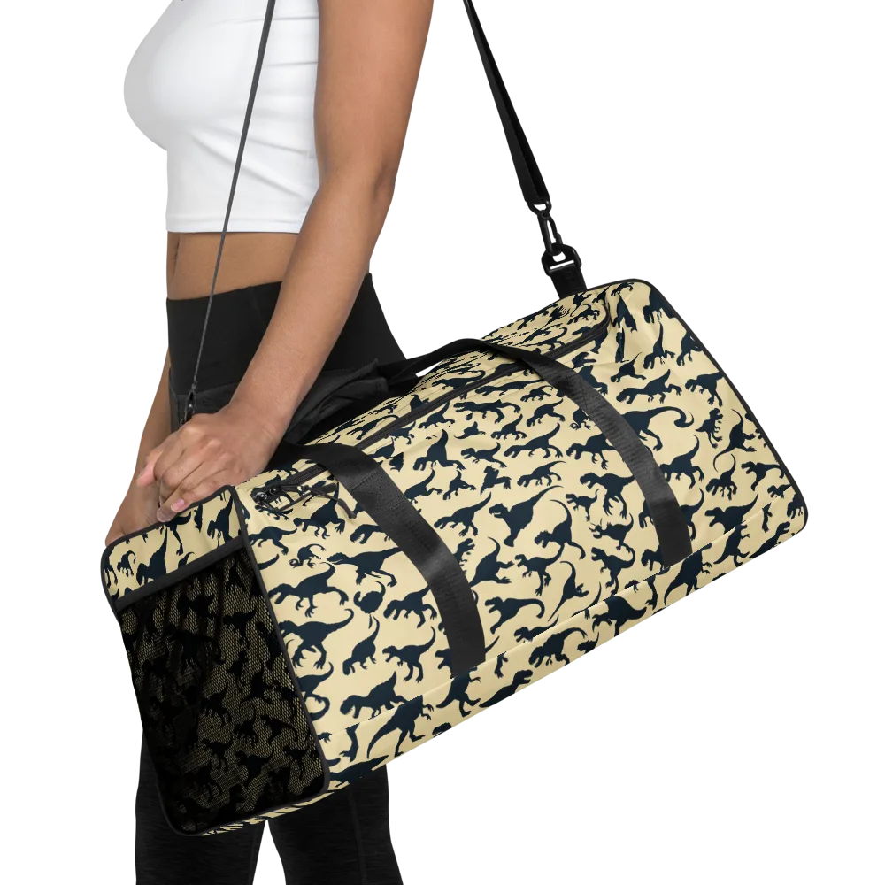 Midnight Dinosaurs on Duffle Bag — Front