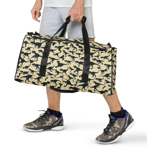 Midnight Dinosaurs on a Duffle Bag