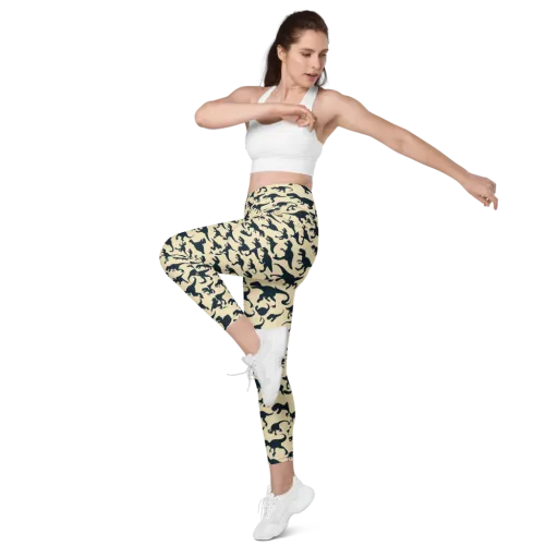 Midnight Dinosaurs on a Leggings with Pockets