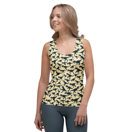 Midnight Dinosaurs on a Women's Tank Top