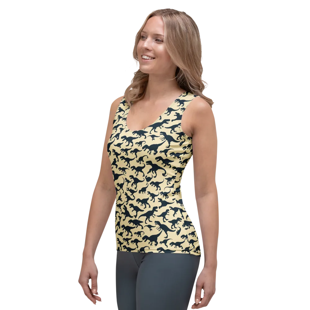 Midnight Dinosaurs on Women's Tank Top — Left Front