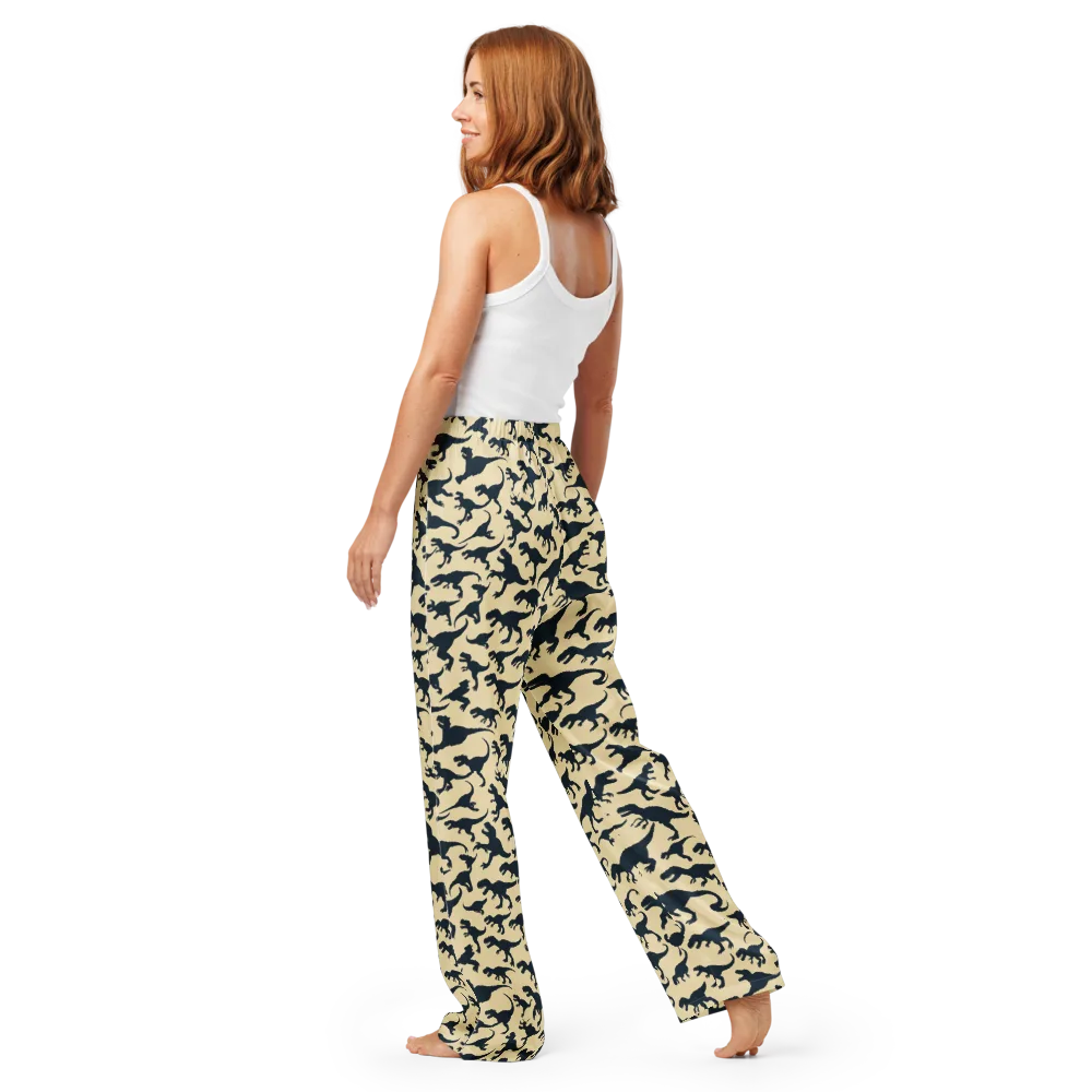Midnight Dinosaurs on Women's Pajama Pants — Back