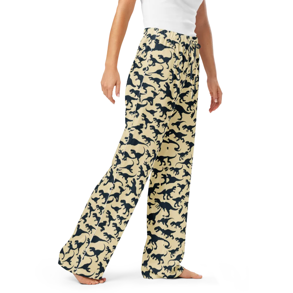 Midnight Dinosaurs on Women's Pajama Pants — Right Front