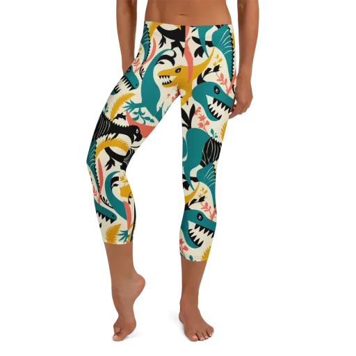 Tealfang Garden on a Capri Leggings