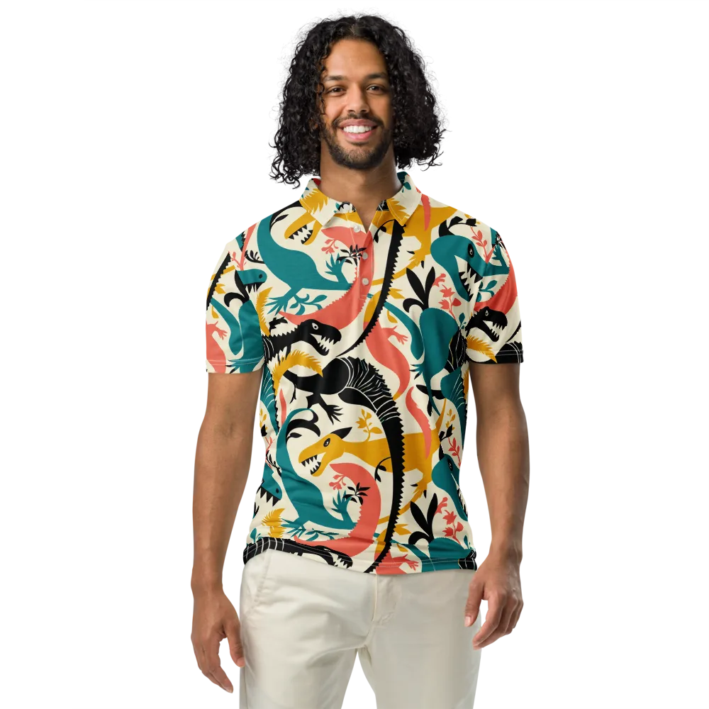 Tealfang Garden on Men's Slim Fit Polo Shirt — Front