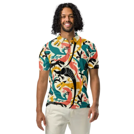 Tealfang Garden on a Men's Slim Fit Polo Shirt