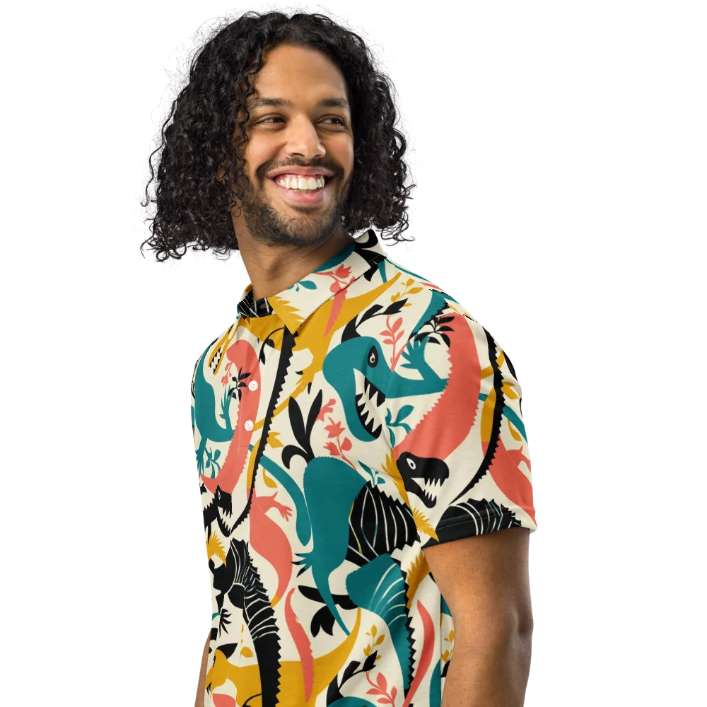 Tealfang Garden on Men's Slim Fit Polo Shirt — Left Front