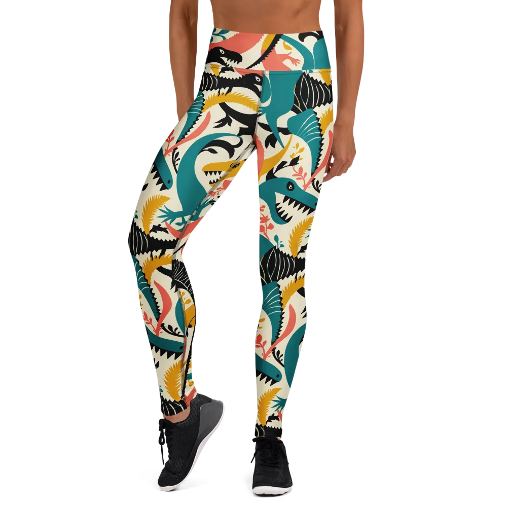 Tealfang Garden on Yoga Leggings — Front