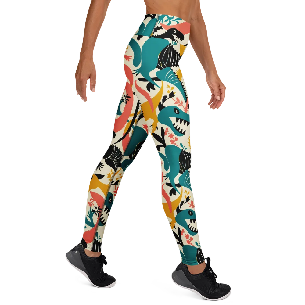 Tealfang Garden on Yoga Leggings — Right
