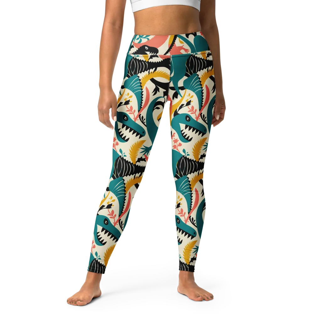 Tealfang Garden on Yoga Leggings — Front