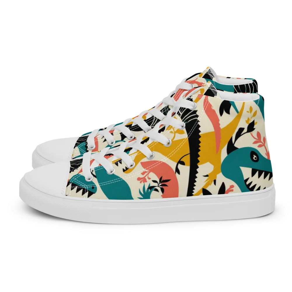 Tealfang Garden on Men's High Top Canvas Shoes — Left