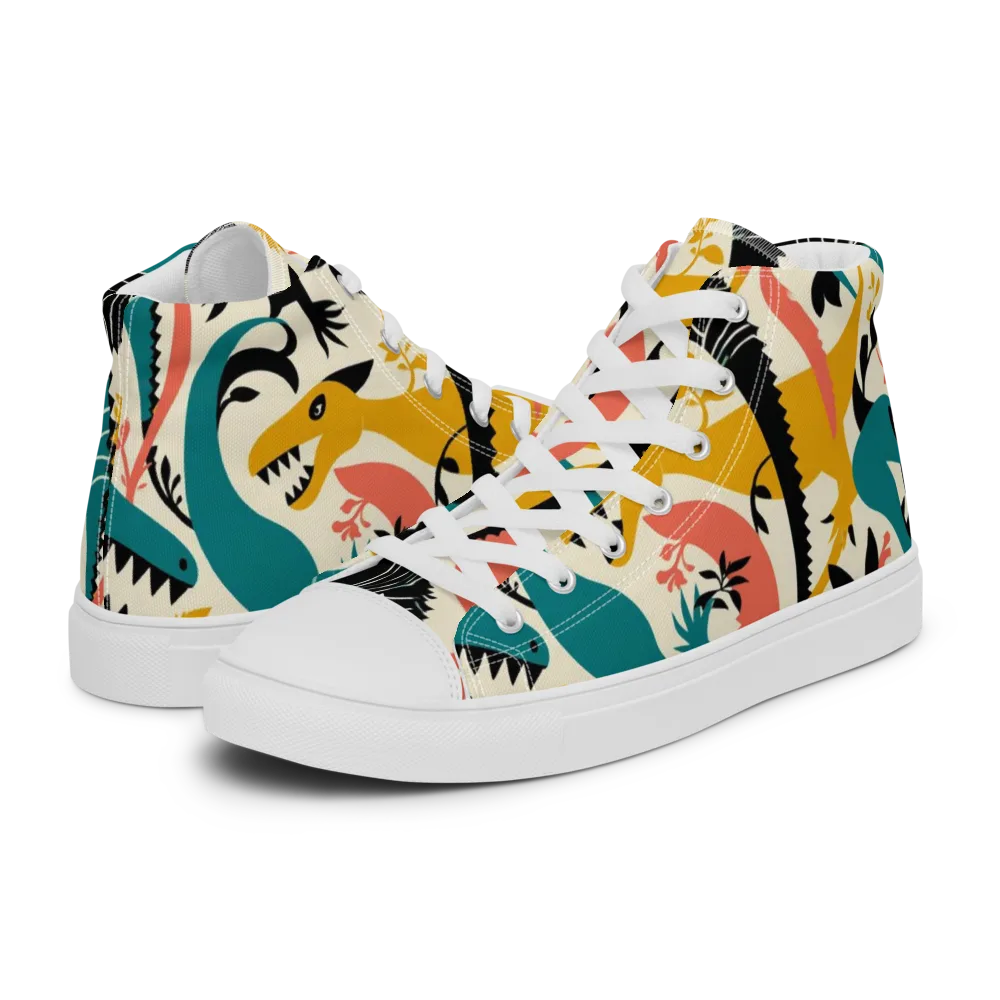 Tealfang Garden on Men's High Top Canvas Shoes — Left