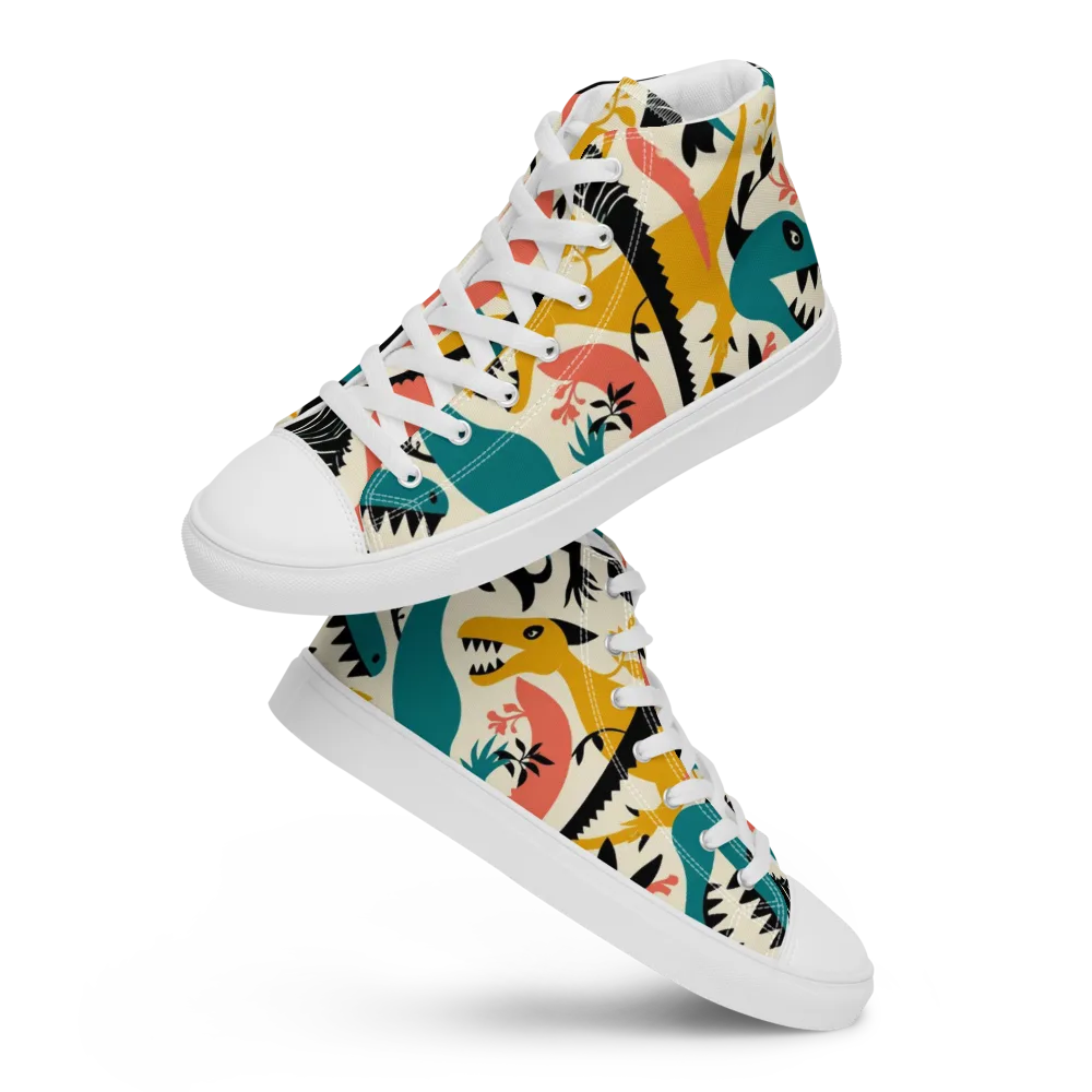 Tealfang Garden on Men's High Top Canvas Shoes — Front
