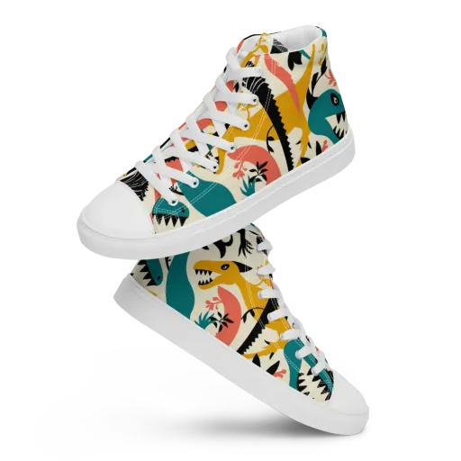 Tealfang Garden on a Men's High Top Canvas Shoes