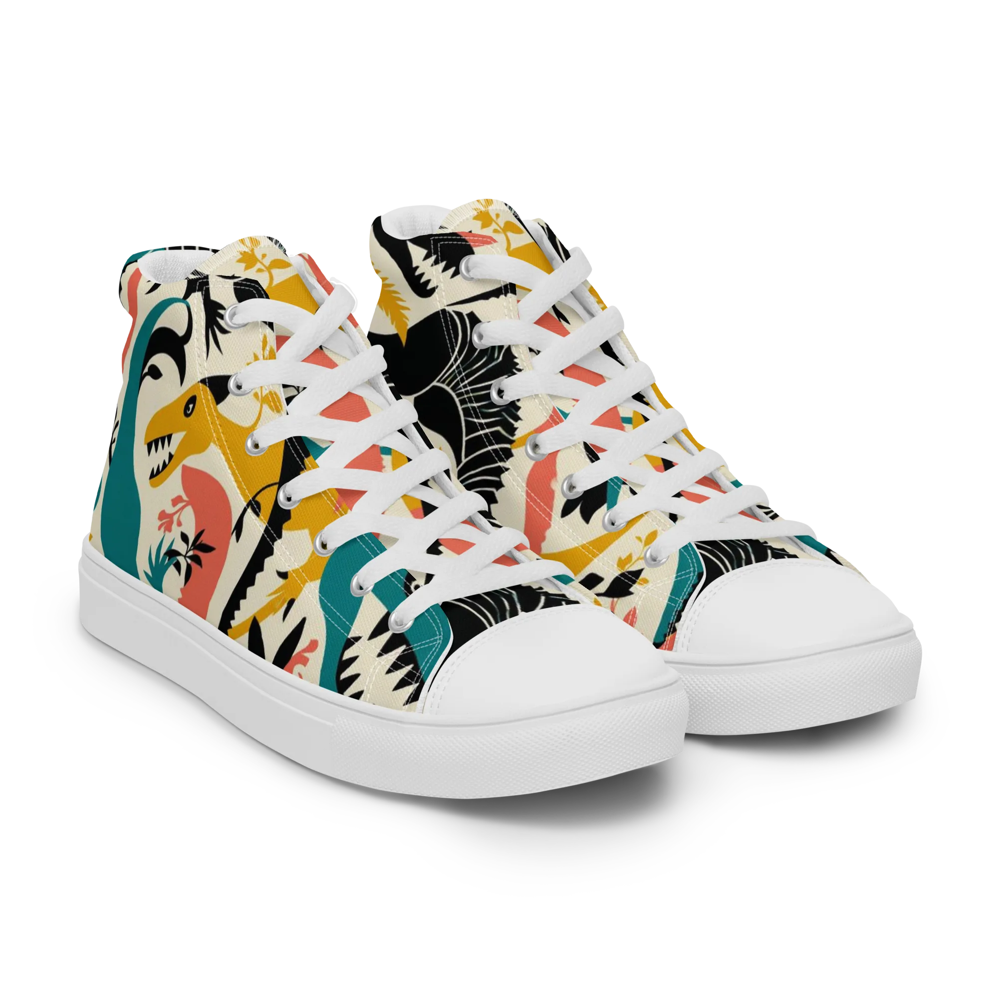 Tealfang Garden on Women's High Top Canvas Shoes — Right Front