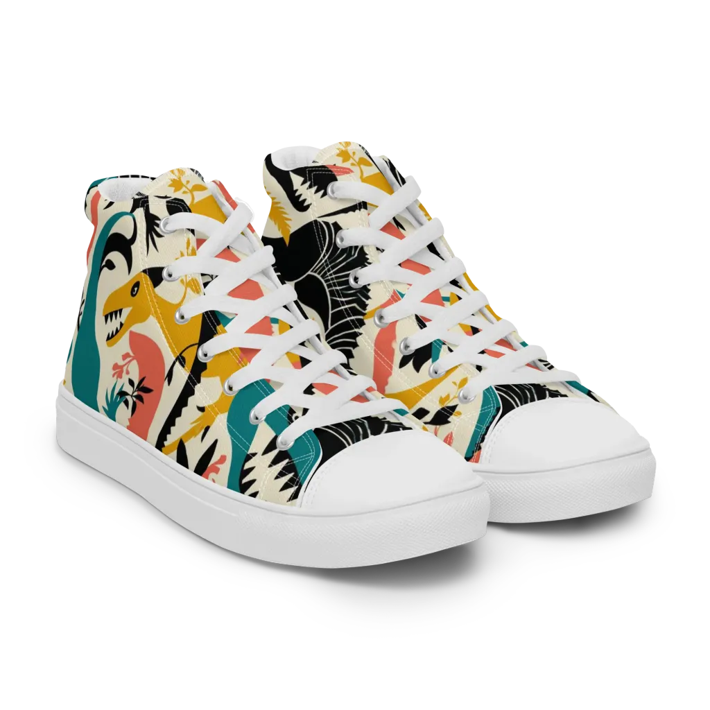 Tealfang Garden on Women's High Top Canvas Shoes — Right Front