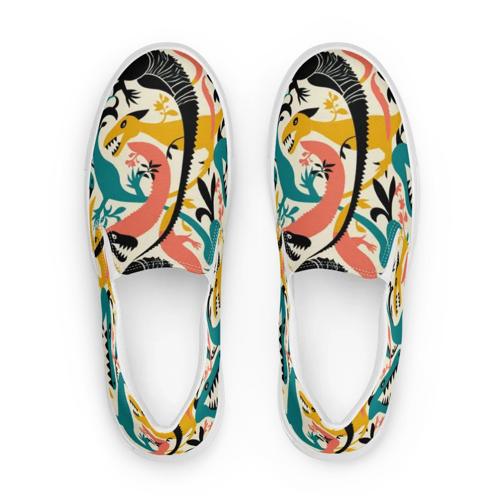 Tealfang Garden on Men's Slip-On Canvas Shoes — Front