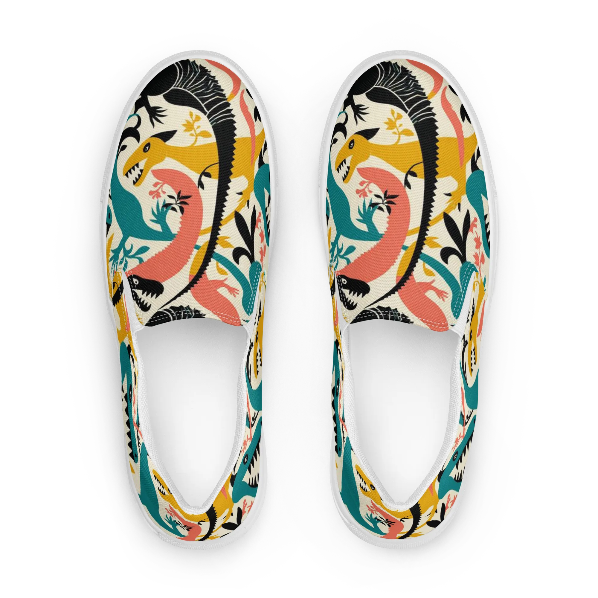 Tealfang Garden on Women's Slip-On Canvas Shoes — Front