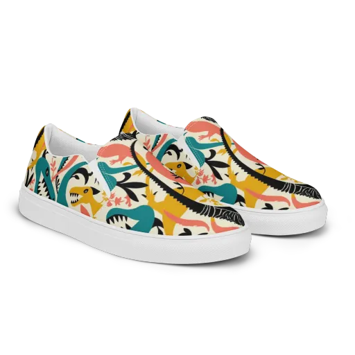 Tealfang Garden on a Women's Slip-On Canvas Shoes