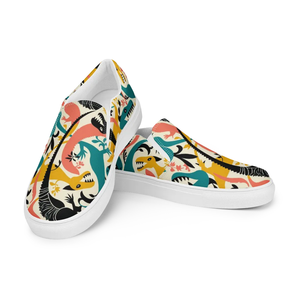 Tealfang Garden on Women's Slip-On Canvas Shoes — Left Front