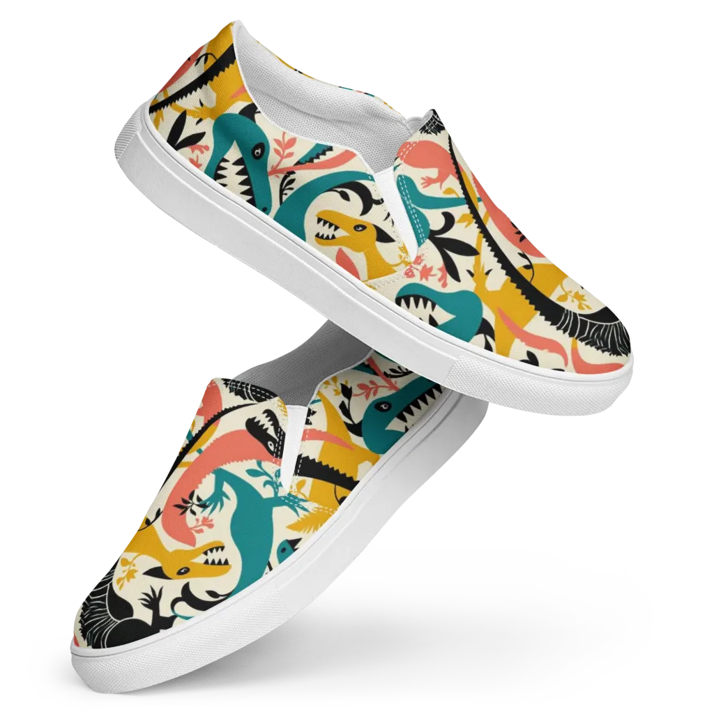 Tealfang Garden on Women's Slip-On Canvas Shoes — Front