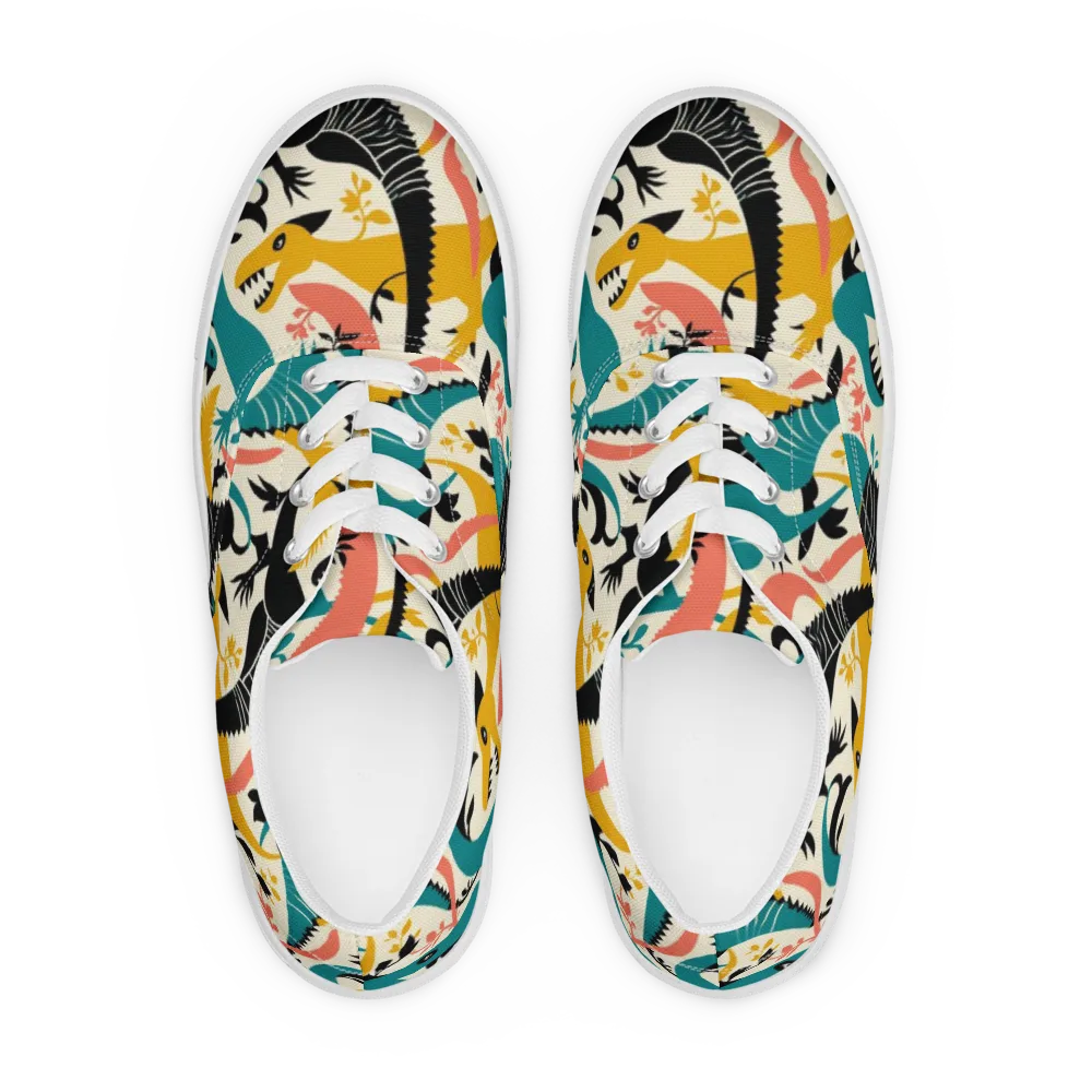 Tealfang Garden on Men's Lace-Up Canvas Shoes — Front