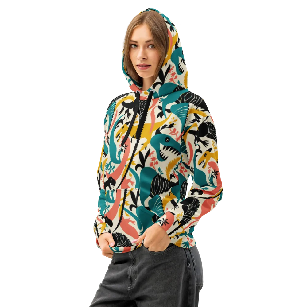 Tealfang Garden on Cotton Hoodie — Left Front
