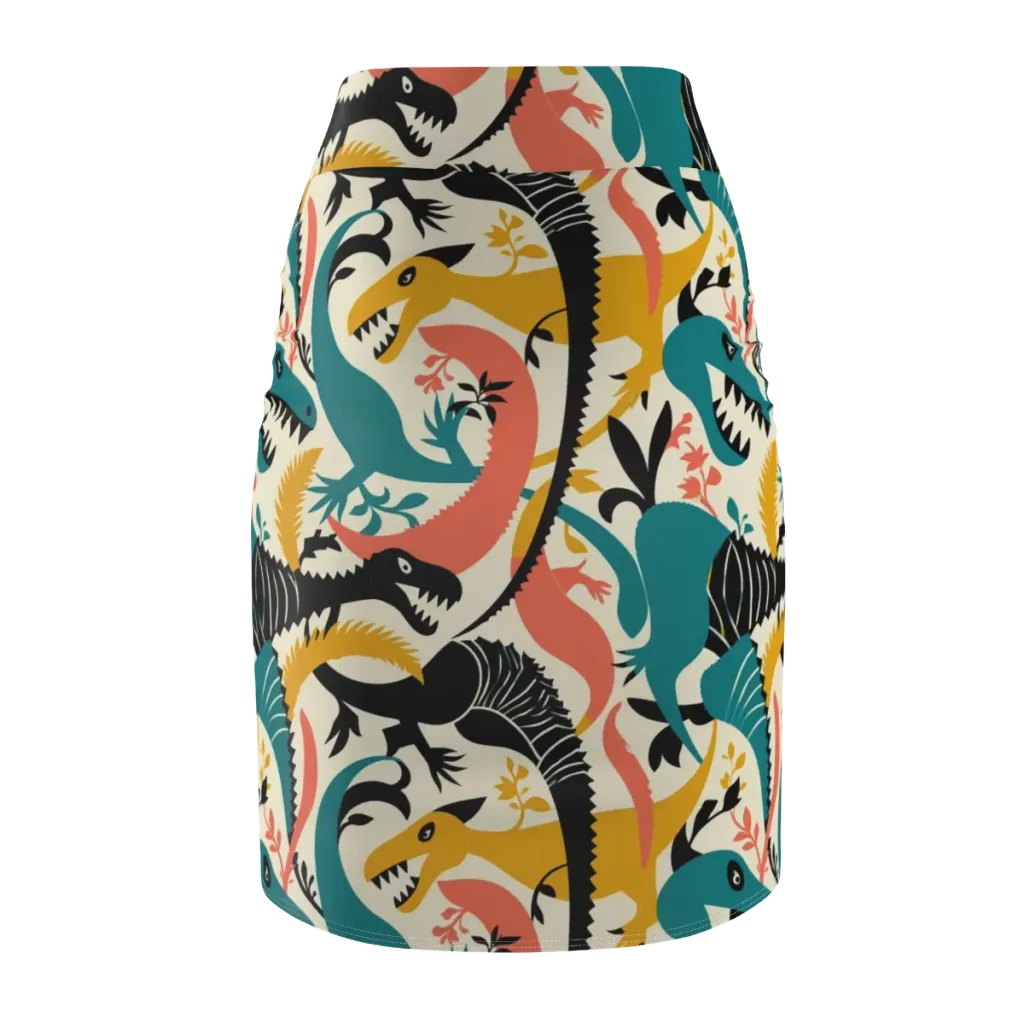 Tealfang Garden on Pencil Skirt — Back