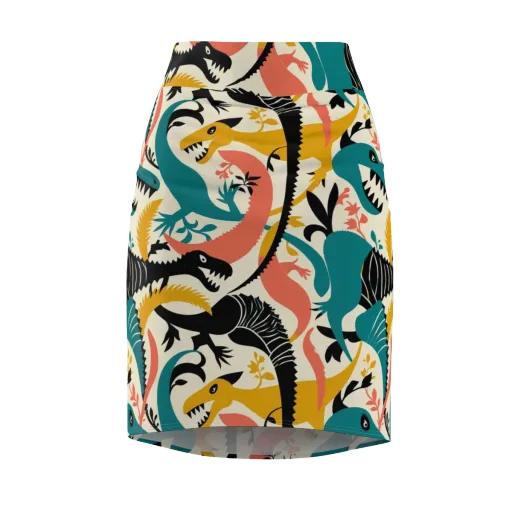 Tealfang Garden on a Pencil Skirt