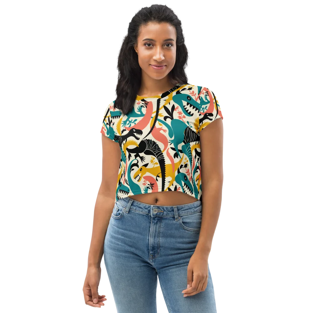 Tealfang Garden on Crop Tee — Front